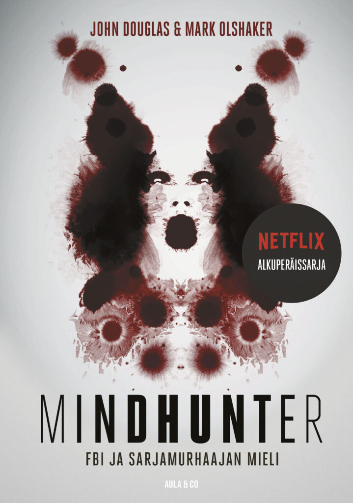 Mindhunter-kirjan kansi. Kannessa tyylitelty kuva ihmisen kasvoista.