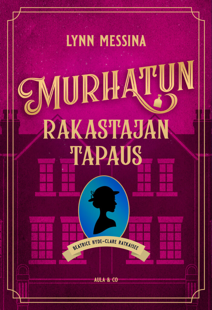 Lynn Messinan kirjan Murhatun rakastajan tapaus -kirjan kansi. Kannessa kirjan ja kirjailijan nimi sekä päähenkilön sivulta kuvattu siluetti.