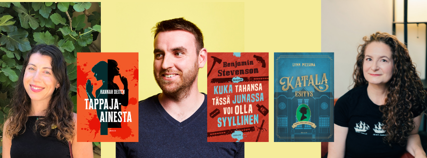 Kuvat Aulan uutusdekkareista sekä teosten kirjailijoista.